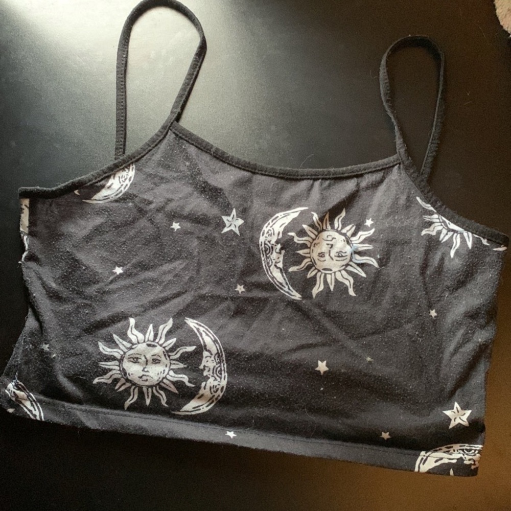 Moon and sun crop top